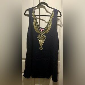 Lilly Pulitzer Navy Blue Shift Dress Size XL